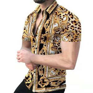 Nouvelle Arrivée <span class=keywords><strong>Chemise</strong></span> Décontractée <span class=keywords><strong>Homme</strong></span> Personnalisée à Manches Courtes Tissu Imprimé Numérique Anti-Plis Respirant ODM - Product Image 3