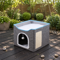 Lit superposé pliable pour chat 41*41*34cm avec grotte confortable sous le lit, meubles de salon pour la maison, maison pour plusieurs chats