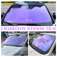 Film isolant pour fenêtres 0,75*30m, film solaire caméléon, violet impérial, vert, bleu, rouge coucher de soleil, matériau PET, film pour fenêtres de voiture