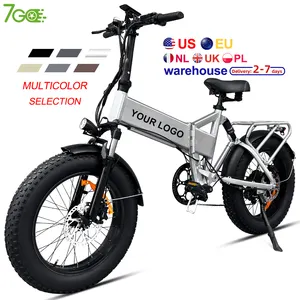 7Go 48v 750w 20 Inch Portable Ebike E-Bike Fatbike Alarm 7 Speeds City Road Adults Folding Fatbike Bicycle 50km