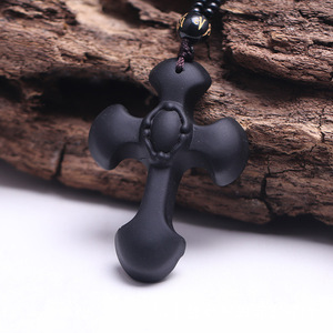 <span class=keywords><strong>Collier</strong></span> de perles Vintage en verre noir pour hommes, pendentif religieux en pierre noire Syn <span class=keywords><strong>obsidienne</strong></span> Pixiu croix Dragon <span class=keywords><strong>bouddha</strong></span> - Product Image 6