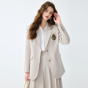 Women's Preppy Style Suit Skirt Set Midi Length Anti-Wrinkle Polyester Fabric For Office Commute Interviews - Product Image 1