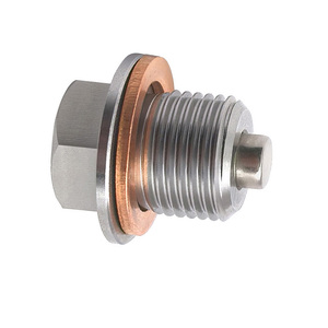 Premium SS304 Magnetic Sump Plug M14*1.25 <b>Thread</b> Universal Oil Drain Bolt with Crush Washer for Car & Motorcycle Maintenance - Product Image 2