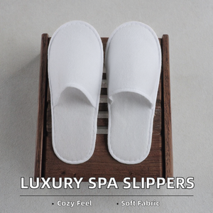 Lüks %100 Pamuklu Spa Terlikleri Oteller İçin Özel Logolu Yumuşak Tek Kullanımlık Otel Malzemeleri Toptan Konukların Konforu İçin - Product Image 2