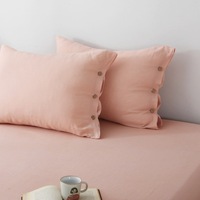 Parure de lit trois pièces 100 % lin naturel, drap plat et drap-housse respirant, durable et doux – Vente en gros