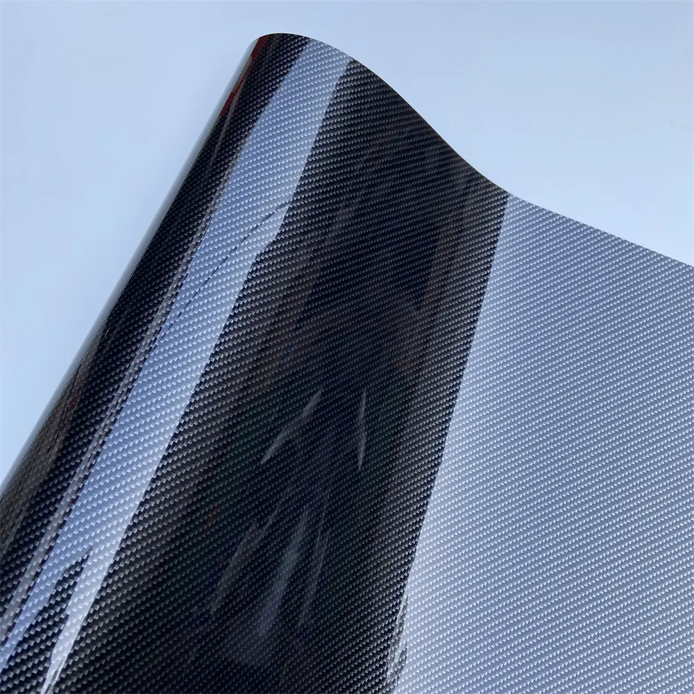 PET malzeme 9D siyah gümüş karbon Ultra kolay kurulum karbon Fiber Film rulo 1.52*17M