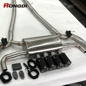 Nouvel échappement Valvetronic 540i à expédition rapide pour G30 B58 3.0T en acier inoxydable Catback noir brillant avec embouts en fibre de carbone - Product Image 5