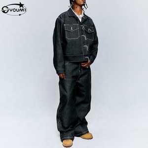 <span class=keywords><strong>Giacca</strong></span> <span class=keywords><strong>in</strong></span> Denim con Logo Personalizzato Ricamato, Abbigliamento Streetwear da Uomo, Vestibilità <span class=keywords><strong>Oversize</strong></span> e Baggy, Stile Vintage Unisex - Product Image 2