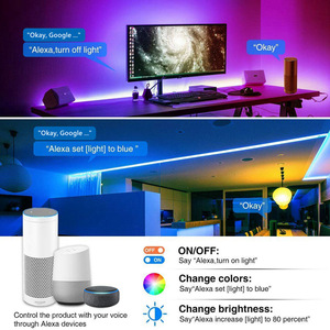 Nhà thông minh tuya Wifi 12V RGB <span class=keywords><strong>LED</strong></span> Strip Kit 5050 SMD điều khiển từ xa Dimmer PWM RF kết nối cho phòng ngủ trang trí 8A đầu ra - Product Image 5