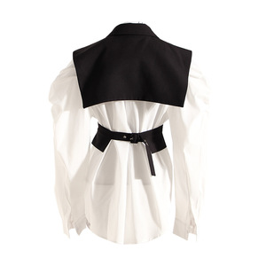 Nuovo Design Unico Vintage: Gilet <span class=keywords><strong>Incrociato</strong></span> con Blusa, Camicia da Donna con Maniche a Sbuffo, Set Due Pezzi Blusa e <span class=keywords><strong>Top</strong></span> - Product Image 4