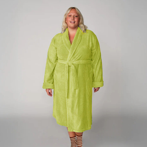 Albornoz Extra Grande <span class=keywords><strong>de</strong></span> Felpa <span class=keywords><strong>de</strong></span> Algodón para Mujer, Fabricado Directamente en Fábrica, con Logotipo Personalizado - Product Image 2