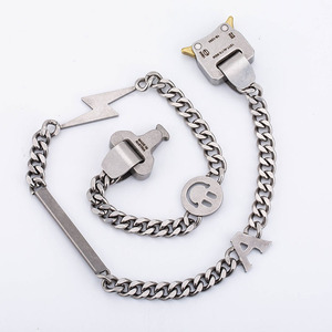 Yunnique-collar de cadena con letras de acero inoxidable para hombre, colgante geométrico, estilo Hip Hop Punk, joyería de tendencia - Product Image 1