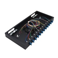 12 Port Kotak Terminal Logam Serat Optik dengan Panel Patch dan Adaptor LC Duplex tanpa pigtail