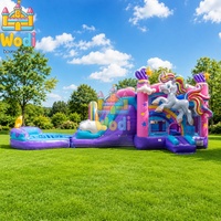 Toboggan gonflable pour piscine Unicorn, toboggan gonflable pour utilisation humide en vinyle, toboggan gonflable pour s'amuser en été dans la cour