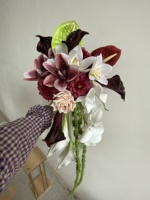 Dekorasi Pernikahan F194 Factory Luxury Grosir Bunga Hydrangea Sutra Buatan Warna Merah Burgundy untuk Lengkungan dan Lorong