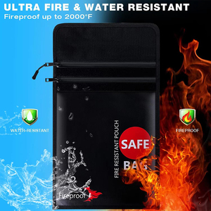 Bolsa Ignífuga para Documentos, Bolsa para Dinero con Revestimiento de Silicona, Almacenamiento Seguro a Prueba de Fuego para Dinero, Documentos, Joyas y Pasaportes - Product Image 3