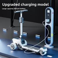 Trottinette électrique rechargeable multifonctionnelle pour enfants, grande taille, avec cadre en métal, trois roues, design pliable