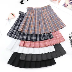Custom Summer Skirt Ladies 2024 Summer Clothes Women's High Waist Black Mini Pleated Skirt For School Girl