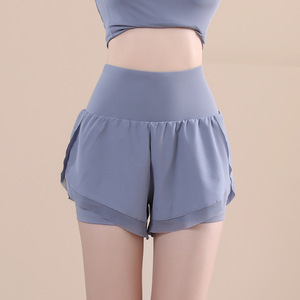Shorts Deportivos 2 en 1 de Cintura Alta para Mujer, con Bolsillo Lateral para Teléfono Celular, Ligeros, de Secado Rápido, para Gimnasio, Yoga, Correr, OEM, ODM - Product Image 2