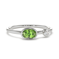 Bohemian Wanita Berlapis Emas Sterling Silver Oval Cz Abadi Cincin