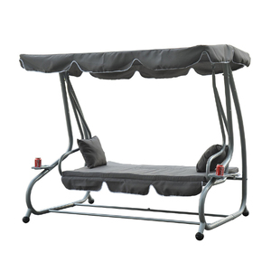 3 Seater Outdoor <b>Patio</b> <b>Swing</b> Hanging Chair Garden with Metal Stand Outfitting Furniture - Product Image 1