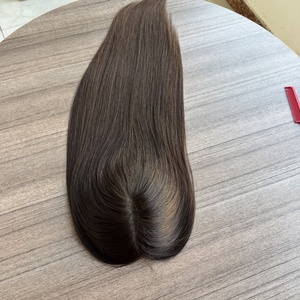 Topper de cabello humano europeo de doble dibujo de Color marrón Natural para adelgazar el cabello Topper de densidad ligera Mono Mesh <span class=keywords><strong>Crown</strong></span> Hair Topper - Product Image 6