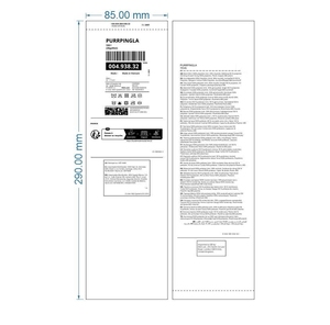 Étiquettes suspendues en carton ivoire 350 g/m² 50x90 mm avec pelliculage mat, vernis sélectif UV et œillet métallique pour marque de vêtements - Product Image 1