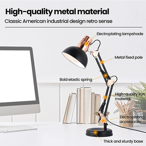 Đèn Bàn Tay Xoay Cho Phòng Ký Túc Xá Đại Học Đèn Bàn Kiến Trúc Cổ Ngỗng Điều Chỉnh Được Có Đế Và Công Tắc Kẹp Đèn Chăm Sóc Mắt - Product Image 6