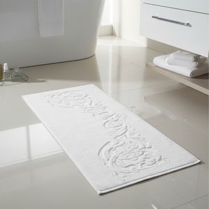 Serviette de toilette rectangulaire en coton blanc damassé, série Zenos 20/2, fil anneau, logo personnalisé, jacquard, pour hôtel, salle de bain et cuisine - Product Image 3