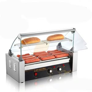 Machine à griller les hot-dogs électriques, équipement commercial pour en-cas, machine à barbecue automatique pour saucisses, 7 rouleaux automatiques pour hot-dogs - Product Image 1
