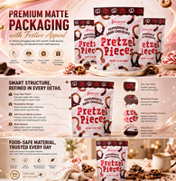 Sachet Doypack Personnalisé avec Logo Imprimé, Stratifié, à Fermeture Zippée, en PET/PE de Qualité Alimentaire pour Aliments pour Bébés, Chocolats, Bouchées de Bretzels, Snacks