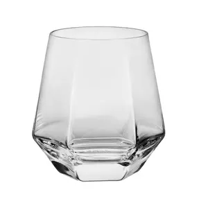 Janpan风格六角形啤酒葡萄酒威士忌伏特加鸡尾酒玻璃杯，用于婚礼家庭酒吧