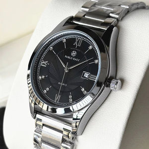 Montre à quartz pour homme, étanche, bracelet en acier, montre de bureau, fonction date, pour le bureau et les activités de plein air, cadeau tendance pour homme - Product Image 2