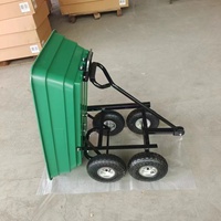 Chariot à main personnalisable TC2145 en métal, 75L, à quatre roues pneumatiques, léger, pour jardin, conteneur à roulettes, chariot basculant, capacité 300kg