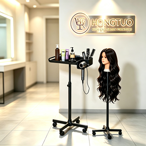รถเข็นซาลอน Z Black ปรับระดับความสูงได้ สำหรับต่อผม ทำสีผม และวิกผม - Product Image 1