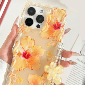 <span class=keywords><strong>Cover</strong></span> per Cellulare con Stampa Fiore Giallo Giglio e Grana Intrecciata con Braccialetto per <span class=keywords><strong>iPhone</strong></span> X Xr Xs Max <span class=keywords><strong>11</strong></span> 12 13 14 15 16 17 Plus Air - Product Image 5
