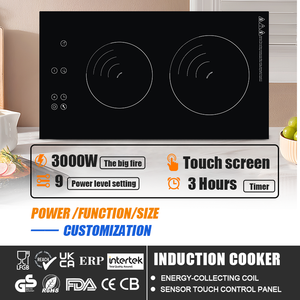 Precio bajo Control fácil negro 3000W doble sobrecalentamiento 2 quemador cristal inteligente Hotpot Cocina de Inducción - Product Image 2