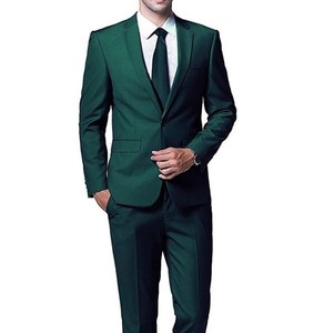 Costume Homme Verde Scuro <span class=keywords><strong>Da</strong></span> <span class=keywords><strong>Sera</strong></span> Del Partito Degli Uomini Vestiti per la Cerimonia Nuziale di Promenade di Usura A Due Pezzi Pantaloni Giacca Trim Fit Smoking Dello Sposo - Product Image 1