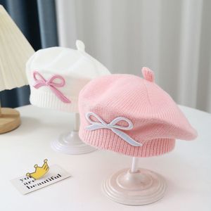 Nuovo Berretto da Bambina Stile Autunno Inverno con Fiocco, Caldo e Antivento, Cappello Lavorato a Maglia per <span class=keywords><strong>Neonata</strong></span> - Product Image 1