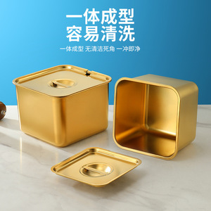 Chef Meis Stainless Steel Square <b>Spice</b> <b>Jar</b> With Lid Airtight Condiment Container For Kitchen Use - Product Image 3