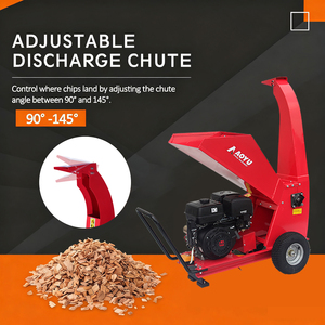 Trituradora de Madera Forestal Portátil con Arranque Eléctrico, Motor de Gasolina OHV de 4 Tiempos y 420 cc, 15 HP, Duradera, con Rodamientos - Product Image 2
