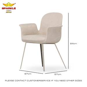 SPARKLE Chaise de cuisine nordique Fauteuil en tissu Chaise de salle à manger en acier inoxydable noir à pieds brossés - Product Image 2