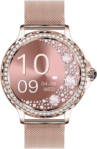 Montre connectée pour femme NX19 sertie de diamants : suivi de la pression artérielle, de l'oxygène sanguin et plus de 100 modes sportifs - Product Image 2