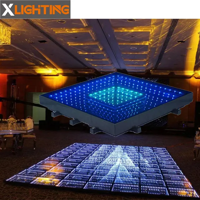 Heißer Spiegel Toughed Glas DMX Professionelle Bühne Lichter Up Tragbare LED 3D Tanzfläche