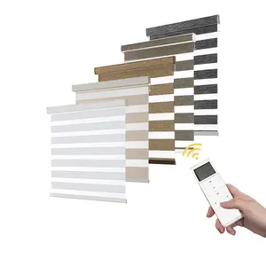 Zebra Blinds Smart Window Automatic Blackout Day And Night Cordless Roller Curtain Shades Blinds