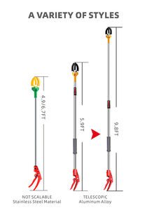 エクステンション式ステンレス製果物摘み取り器、ゴム製キャッチャー付き、リンゴ・桃摘み取り用、農園・庭園用摘み取り器具 - Product Image 2