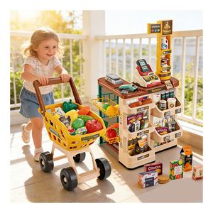 Juguete de Supermercado con Dinero de Juguete, Caja Registradora, Escáner, Juego de Imitación de Mercado Educativo para Niños - Product Image 5