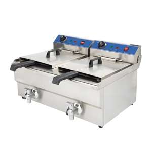 หม้อทอดไฟฟ้าสแตนเลสแบบสองถัง ขนาด 24 ลิตร สำหรับใช้ในเชิงพาณิชย์ <span class=keywords><strong>ราคา</strong></span>โรงงาน ทนความร้อนสูง เหมาะสำหรับทำฮอทดอกและเฟรนช์ฟรายส์ - Product Image 2