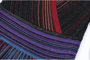 AIMEISI Hotselling all'ingrosso con scollo <span class=keywords><strong>a</strong></span> V <span class=keywords><strong>a</strong></span> <span class=keywords><strong>righe</strong></span> abito da donna elegante Vintage abiti lunghi Casual da donna - Product Image 5
