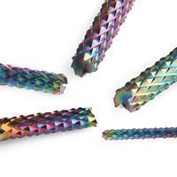 Fresa de punta de maíz de carburo sólido de tungsteno con recubrimiento multicolor para PCB, broca de grabado de precisión para fresado CNC de PCB
